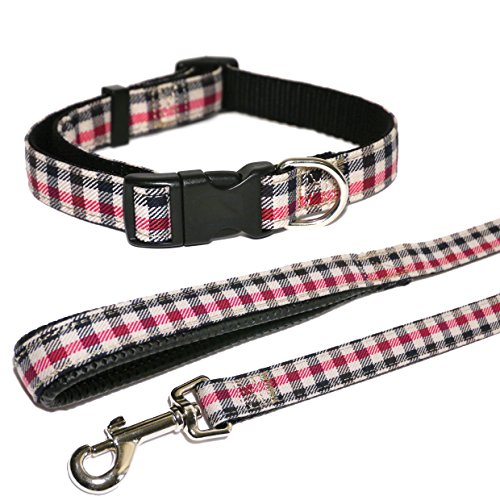 Rosewood 03689 Hundehalsband für Halsumfang, 25.4-35.6 cm, rot/blau Kariert