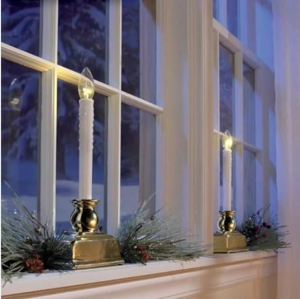 Image of berkley jensen LED Window Candles, 6 ct. - Matte Gold