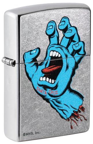 Encendedor Zippo a prueba de viento - Santa Cruz Artist, Street Chrome, Color Image - Recargable - Reutilizable - Diseño a prueba de viento - Caja regalo - Fabricado en Estados Unidos