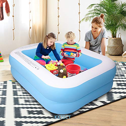 KKTECT Parque de Atracciones de Bolas Blandas de plástico Interior Bañera Inflable para niños Valla de Juguete Interior Piscina Divertida Piscina de Ducha Plegable Inflable para Perros Patos Niños