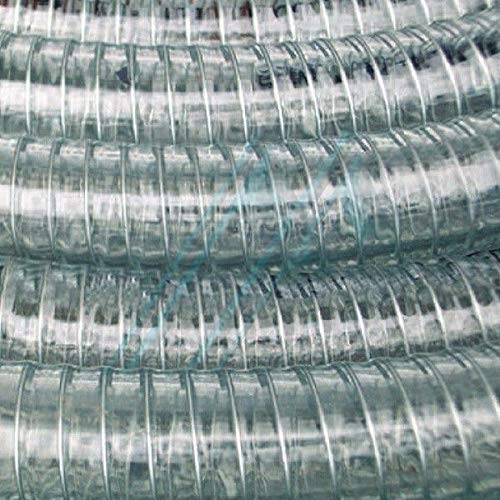 Tubo in Pvc Trasparente con Spirale in Acciao Armonico, Per Acqua e Fluidi Inerti, Vendita a Metraggio (80 mm)