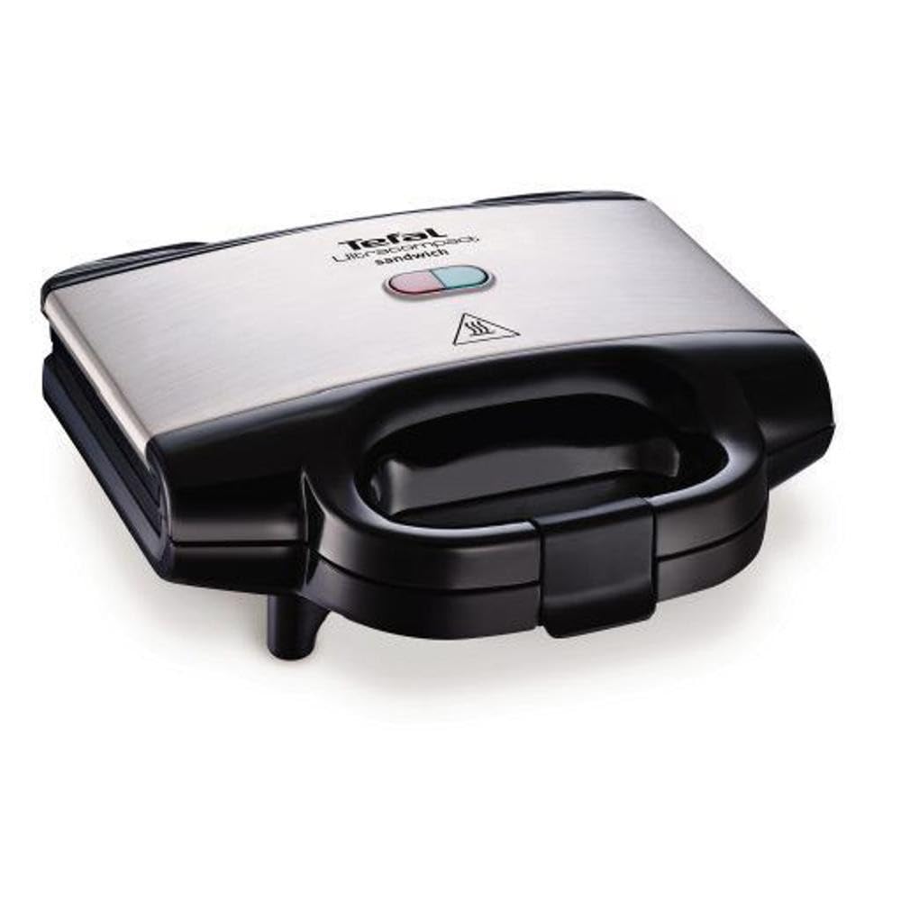 TEFAL ULTRACOMPACT SANDWICHERA 700 W NEGRO, ACERO INOXIDABLE