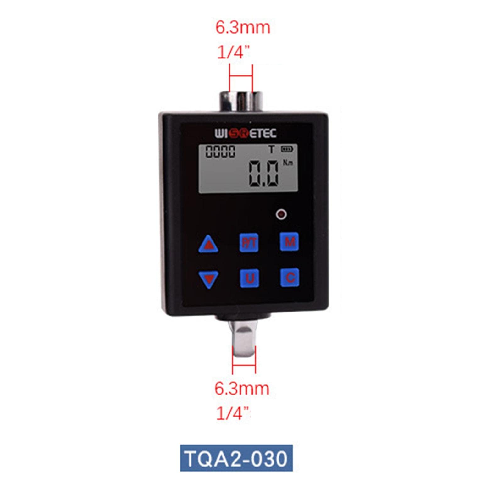 Adaptador de par de ángulo Digital de 0,3-340 N.M, herramienta de pantalla Digital electrónica, medidor de medición de torsión de acero para, TQA2-030