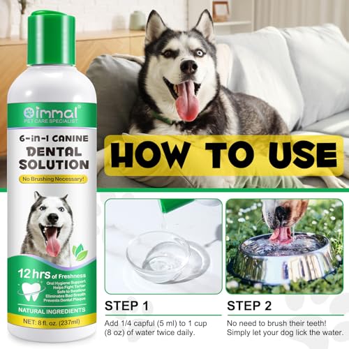 Onznoz Hunde Mundpflege Mundwasser, Dental Formula Wasserzusatz Für Hunde, Hundezahnreinigung, Unterstützung Der Mundhygiene, Bekämpft Zahnstein, Saubere Zähne, Frischer Atem (Mundspülung 237ml)