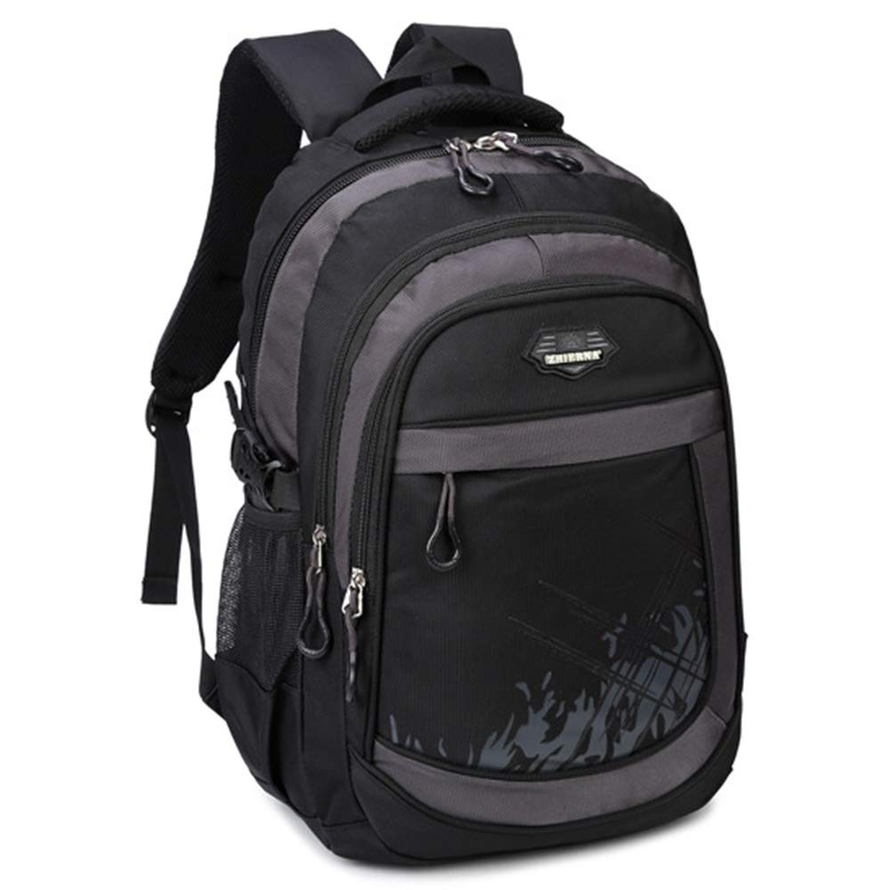Mochila escolar Mochila para niños Niñas Adolescentes, primarios/secundarios/universitarios Estudiantes Satchel Book Tela Oxford impermeable Bolsa para portátil ligera (black)
