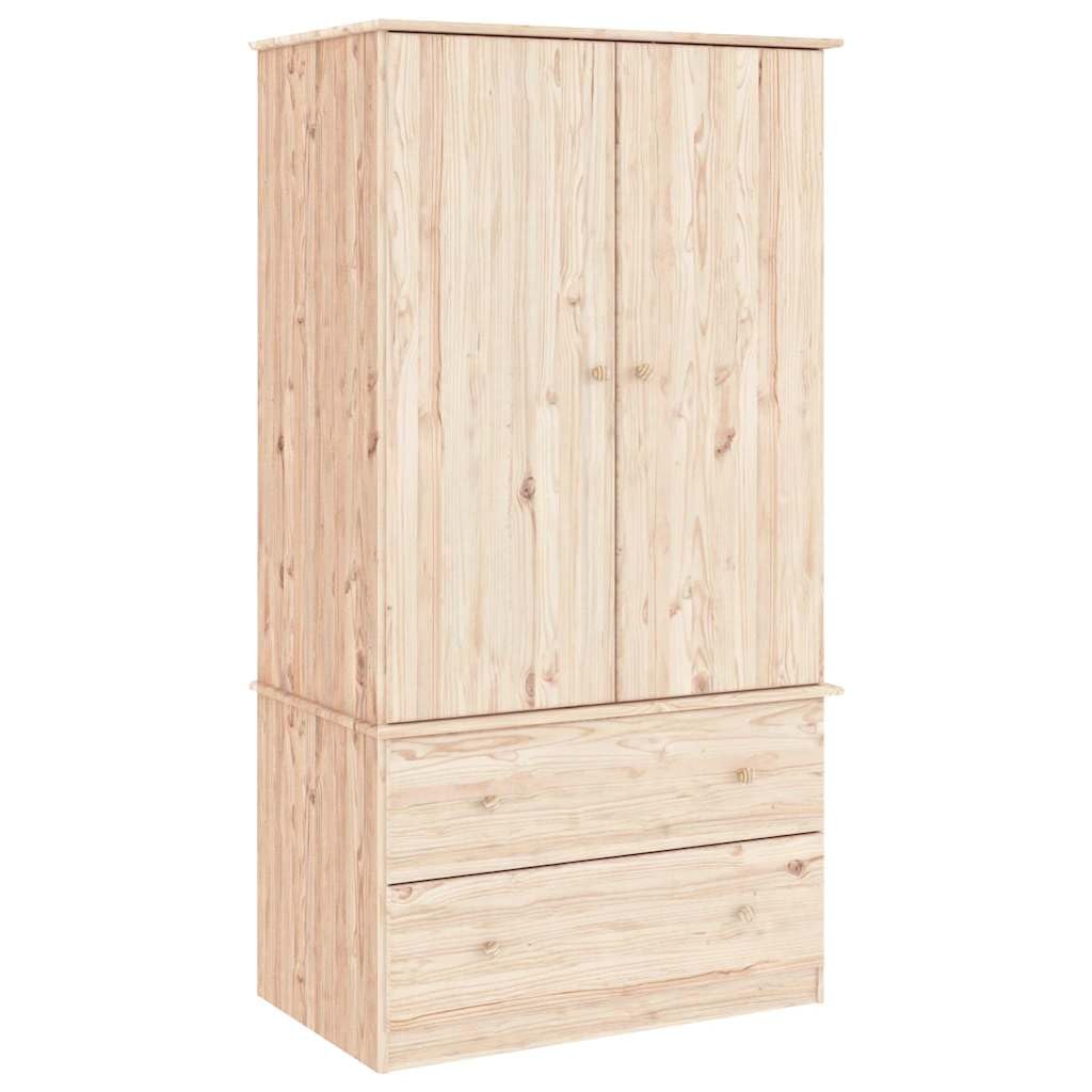 vidaXL Armario Alta Madera Maciza Pino 90x55x170 cm