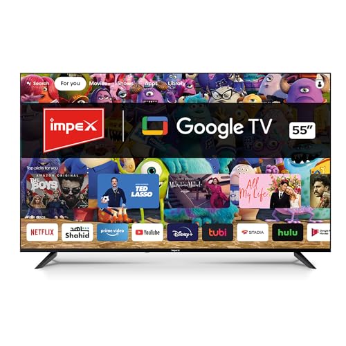 تلفزيون سمارت جوجل 55 بوصة 4K UHD من سلسلة ايفو كيو امبيكس شاشة LED لون أسود طراز evoQ 55S4RLC2