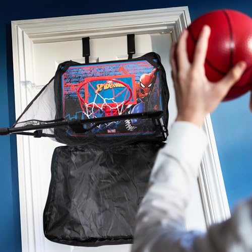 Hy-Pro Officially Licensed Spiderman Over The Door Basketball Set, Marvel Gift, Mini Basketball & Pump Included - Image 3