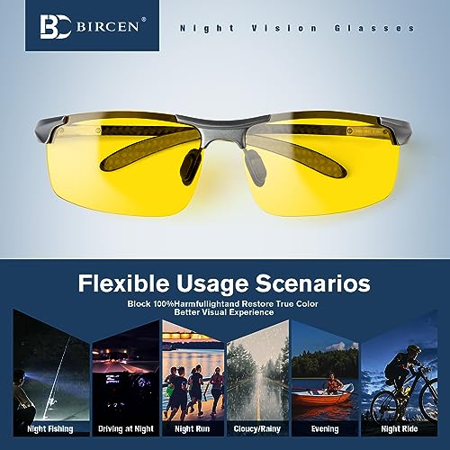 Image of BIRCEN Carbon-Fiber Polarized Sunglasses for Men: 0.74 oz & UV Protection
