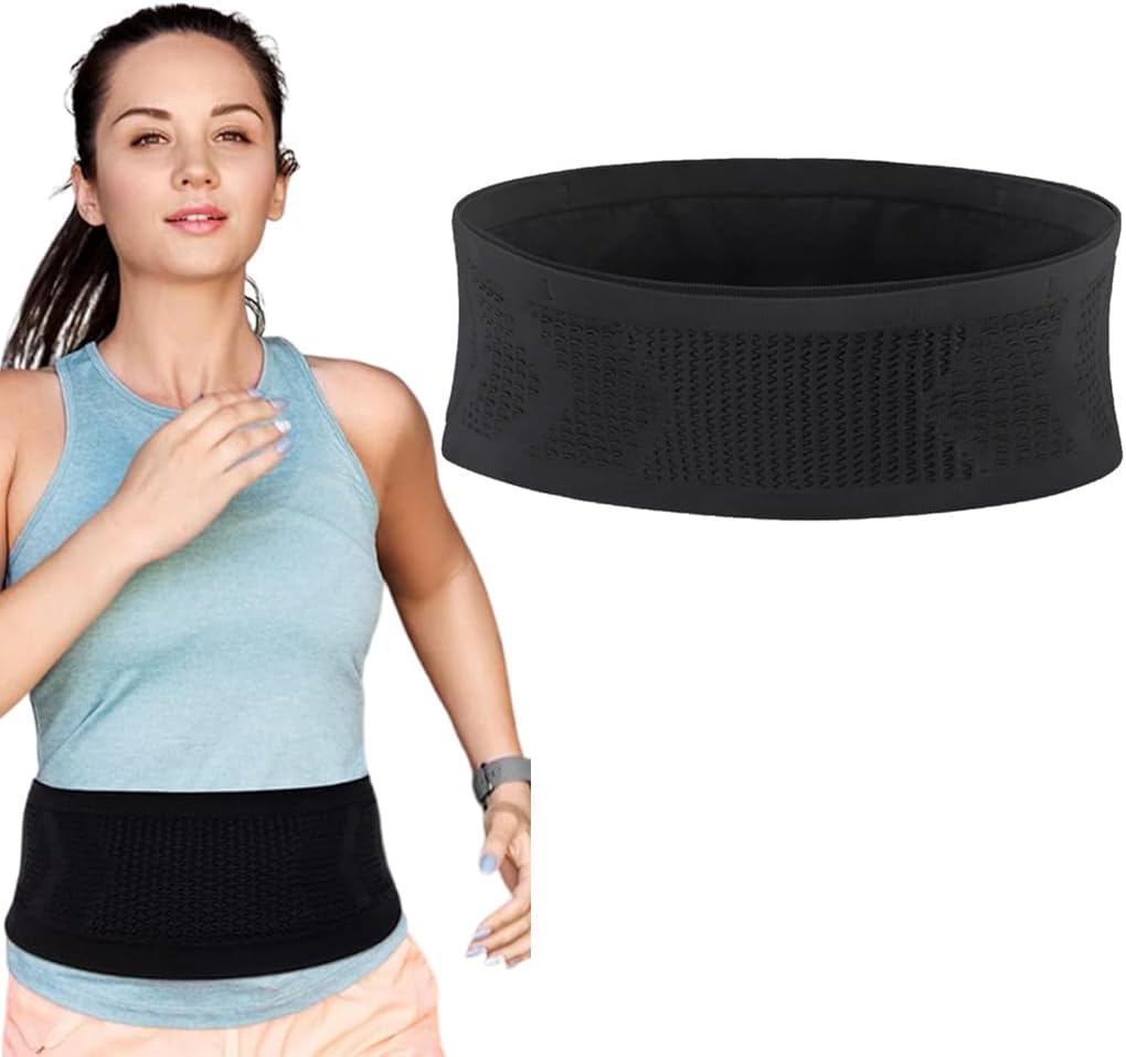 Goodern Slim Running Belt,Running Fanny Pack Bag for Women Men Phone Holder for Running Waist Bag Moisture Wicking Storage Belt Bag Travel Money Belt Runner Pouch Belt for Walking Travel Sports Hiking