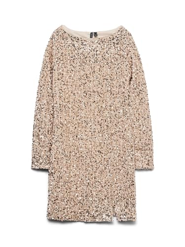 VERO MODA Vmbella LS Short Sq Dress JRS Ga, Piedra Pumice., S