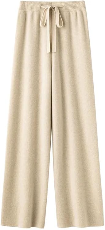 Women 35% Cashmere 65% Wool Wide Leg Pants Fall/Winter Dropping Straight Tube Drag Floor Casual Pants