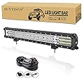AUXTINGS 20 inch 510W LED Light Bar 4 Row Spot Flood Combo Beam Off Road Lights Work Light with Wiring Harness for Jeep Trucks SUV ATV UTV Boat Lights, 12V 24V Waterproof