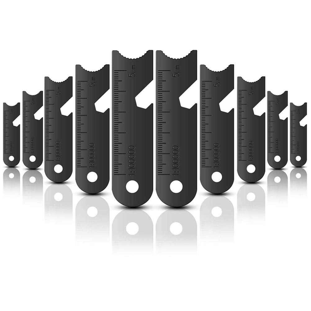 Mify Black 10 Pcs Outdoor Flint Scraper Striker Flint Fire Starter For Outdoor Camping Hiking Hunting Emergency Survival No Magnesium Rod