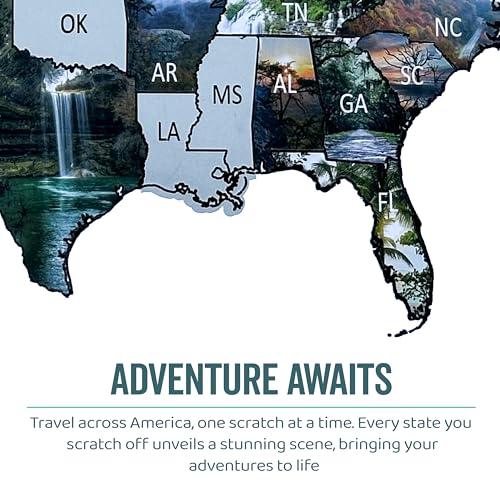 Wholesome Home Goods Us Scratch Off Map Poster With Photos Underneath Of All 50 States Scratch Off Map In The Usa Map Of Travels Poster 24 X 18 Inches thumb #5