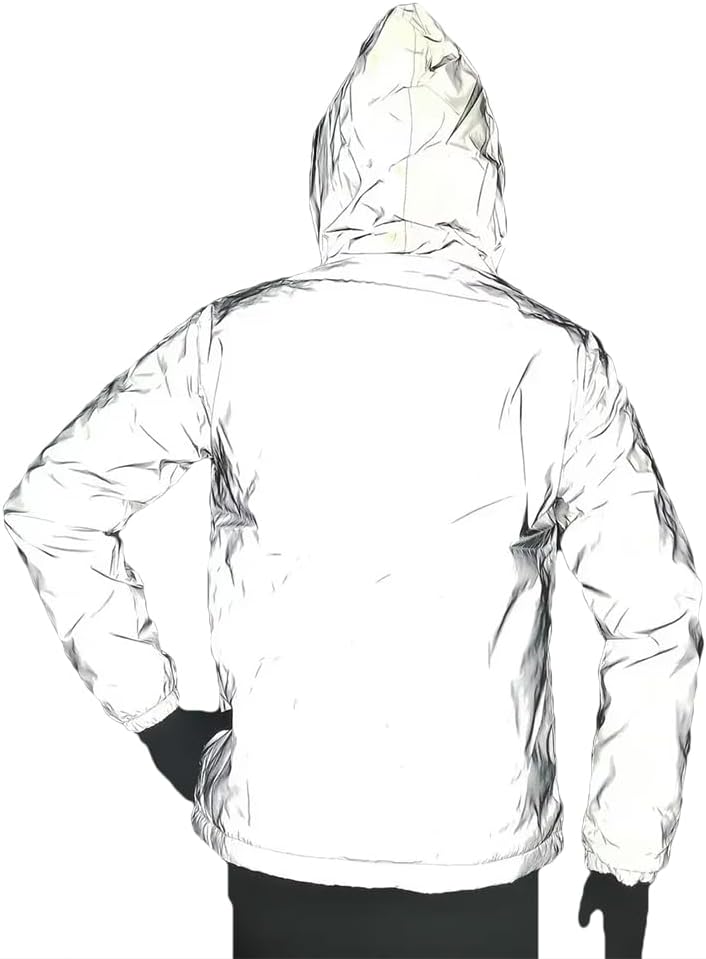 Night Reflective Jackets Men's Fashion Outwear Hooded Coats Windproof Couple Clothes Hip Hop Streetwear JK04 - Image 2