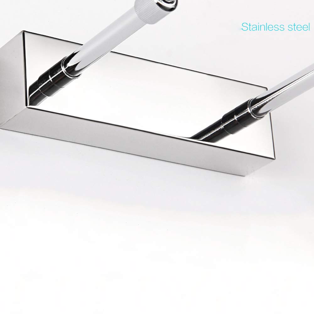 Chrom Rechteck Spiegellampe Strecken LED Spiegelleuchte 180 ° Drehung Spiegel Frontlicht Wasserdicht Beschlagfrei Badezimmer Toilette Schminktisch Beleuchtung,Warmweiß L60CM 14W,50cm warm white