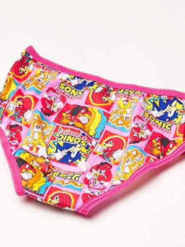 Sonic The Hedgehog Girls' 7-Pack 100% Cotton Underwear Available in Sizes 4, 6, and 82
