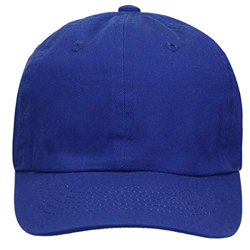 Falari Kids Boy Girl Baseball Cap Hat Washed Low Profile 100% Cotton Soft Lightweight Adjustable Size 2-5 Years Royal #TOP1