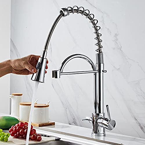 Grifo mezclador para fregadero de cocina con manguera extraíble 6