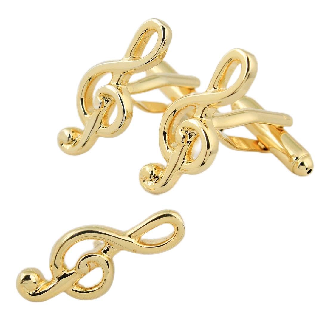 Peluche Golden Symbol of Music Gold Colored Cufflink and Brooch/Lapel Pin Set for Men (B078YY28SK) Amazon Price History, Amazon Price Tracker