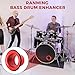 RANMING Bass Drum Enhancer Kick Drum Enhancer ABS Rubber Bass Drums Effect Amplifier Bass Hole Protection Speaker Expands LowEnd Frequency Enhancers Portable Drums Percussion Accessories Red