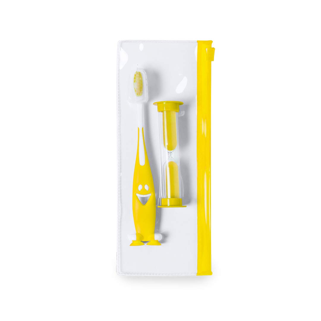 Lote de 20 Set de Cepillo Dientes + Reloj de Arena en Estuche Regalo - Detalles, recuerdos y regalos para Cumpleaños, Comuniones Niños