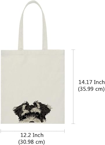 Vista 165 de WIRESTER Bolsa de lona para mujeres y niñas, bolsa de playa, comestibles y viajes, lindo perro