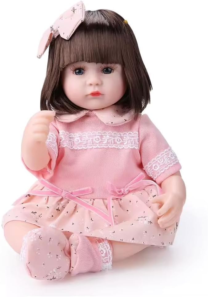 Nano Classic 16 inch Reborn Baby Doll Soft Vinyl cotton and Silicone Newborn Baby Doll Toy (Orang)