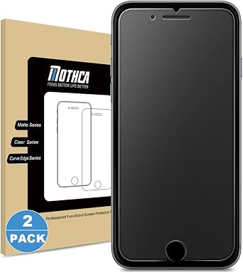 Mothca 2 Pack Matte Glass Screen Protector for iPhone 8 Plus/7 Plus Anti-Glare & Anti-Fingerprint Tempered Glass Clear Film Case Friendly 3D Touch Easy Install Bubble Free - Smooth as Silk