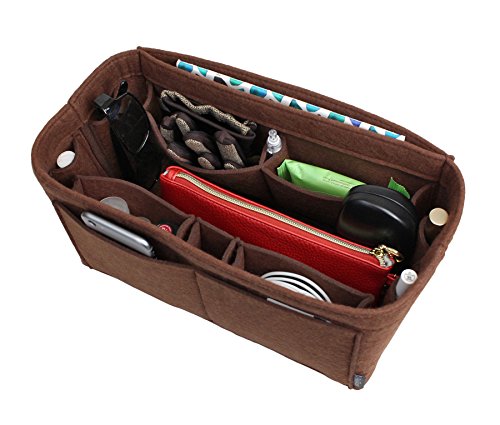 Pelikus Felt Purse & Tote Organizer Insert/Multi-Pocket Handbag Shaper (Large, Chocolate) - Thumbnail 3