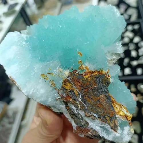 Aragonite Bleue Sky Geode : Grand Cristal de 610g pour Décoration Salon