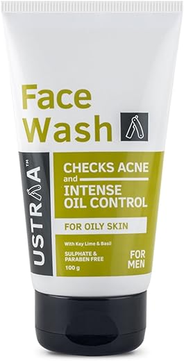 Ustraa Face Wash – Oily skin – 100g – Specially formulated for Oily Skin | With Key lime & Basil extract | Remove excess Oil & Dirt | Sulphate and Paraben Free