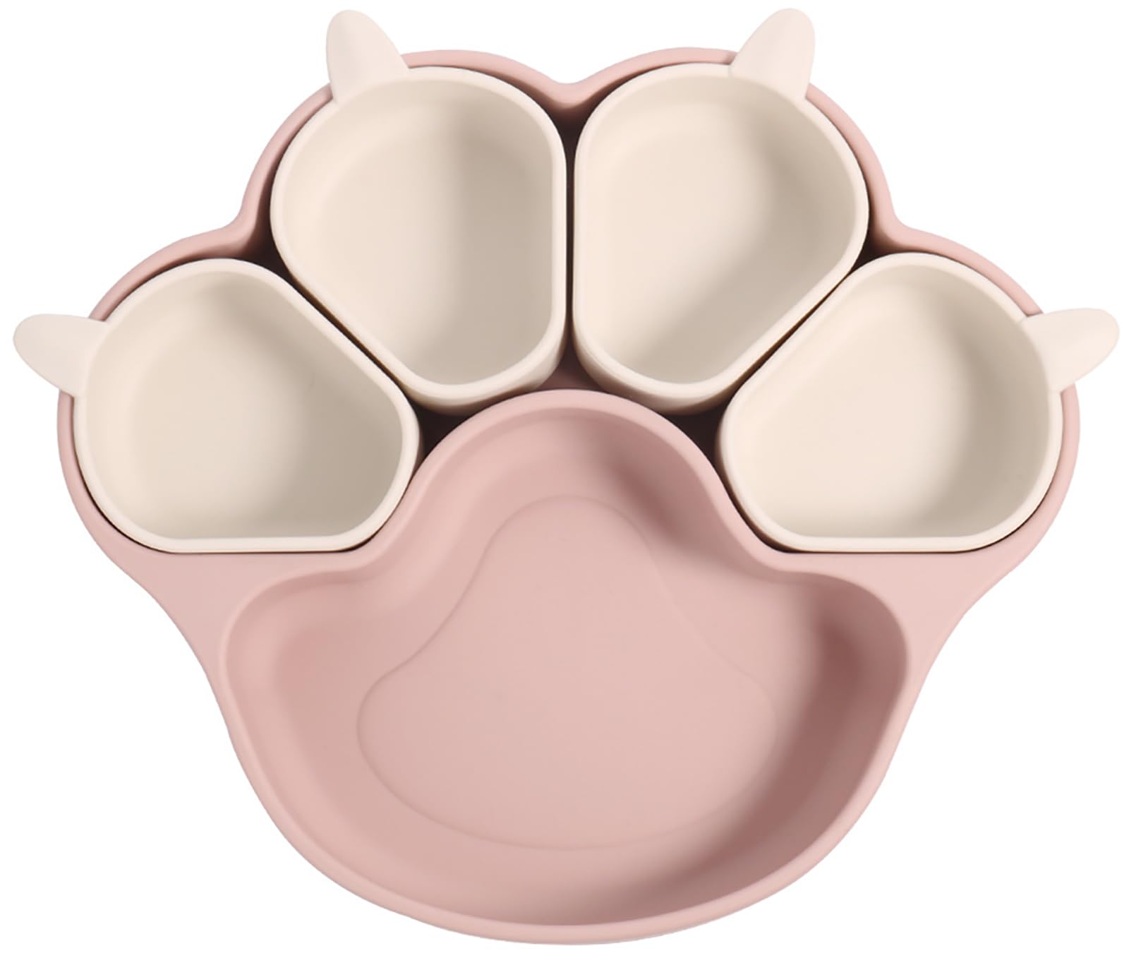 onkemu ベビー食器セット 5グリッド ピンク