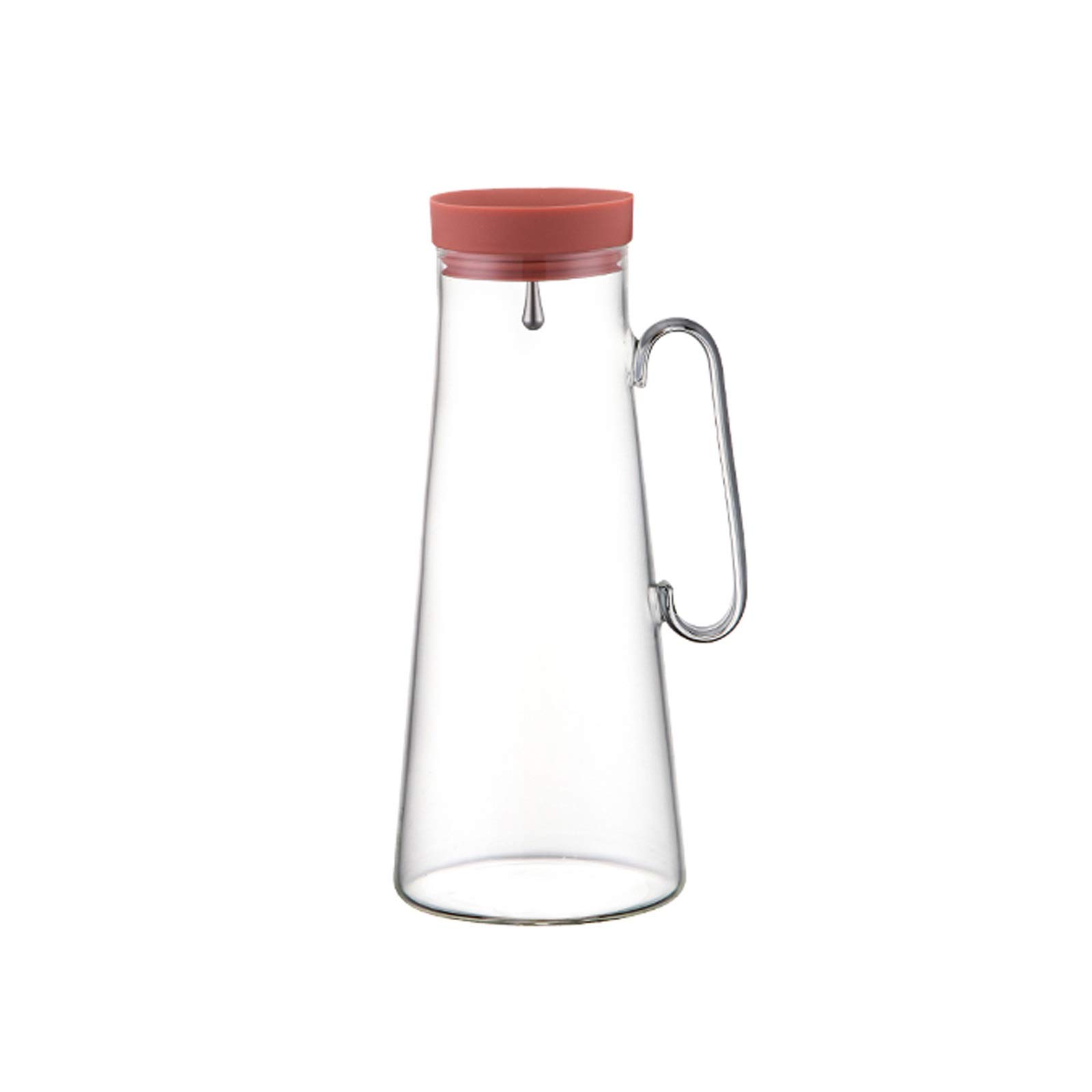 Jarra Jarra de vidrio de gran capacidad con tapa de vidrio resistente al calor de la tapa de silicona Tapa ajustable del filtro de acero inoxidable práctico Tamaño ajustable Jarra Agua (Color : Red)