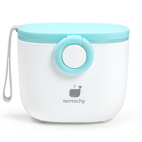 Termichy Dispensador de fórmula para bebés, dispensador portátil de leche en polvo con asa de transporte y cuchara para viajes actividades al aire