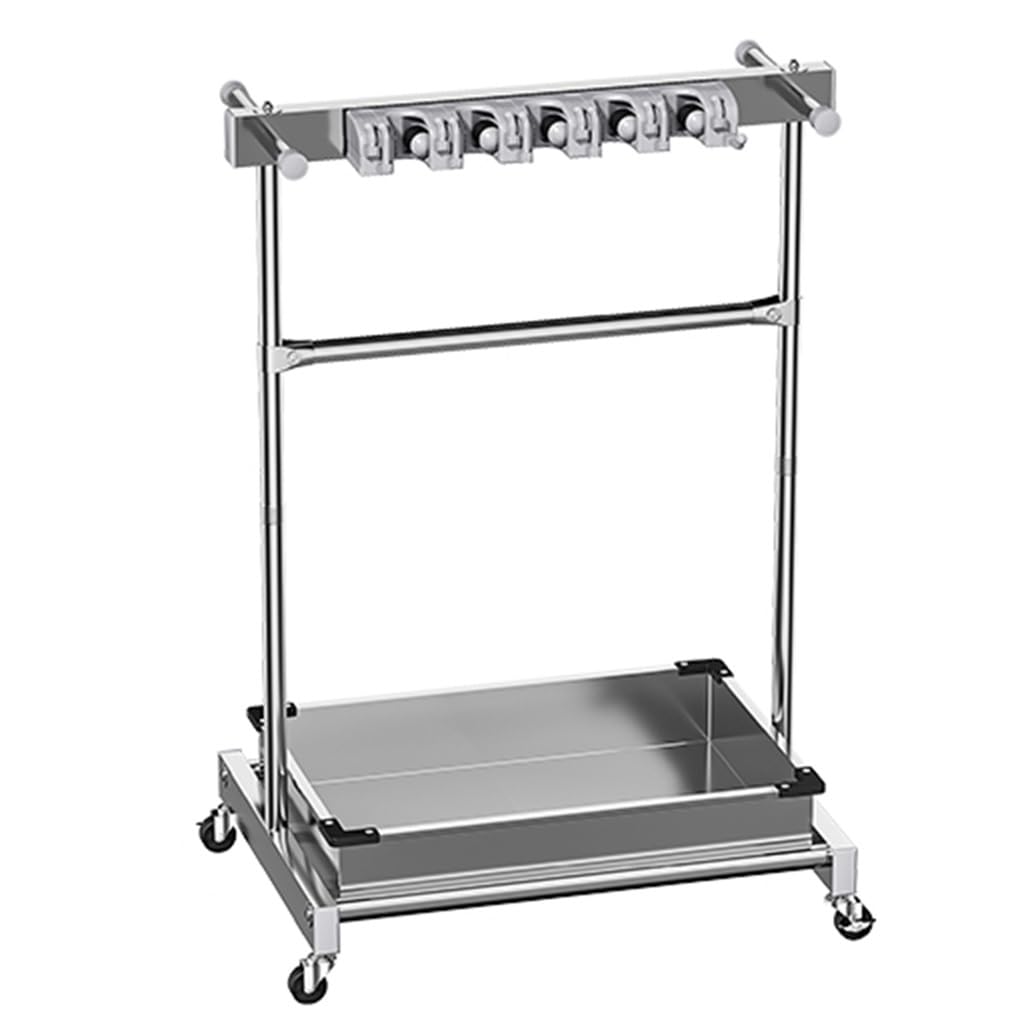 Mnuvxzaewf Movable Floor-Mounted Mop Rack(127 * 50 * 122Cm)