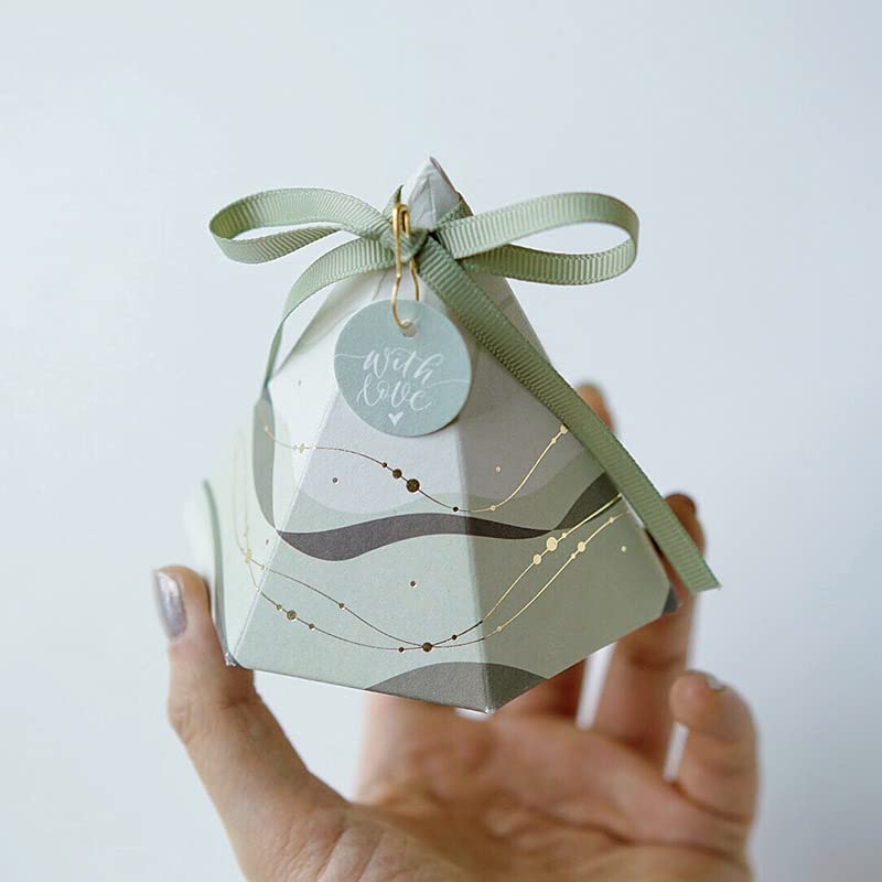 Lot de 50 boîtes à bonbons innovantes en papier à faire soi-même pour mariage, fête prénatale, fête d'anniversaire ou autres occasions