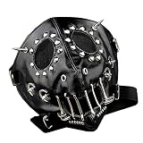 Full Face Studded Men's Cosplay Mask Biker Rock Costume Masquerade Black