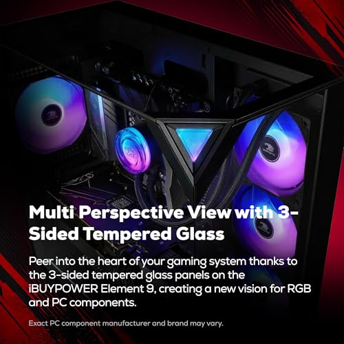 Image of iBUYPOWER Element Gaming PC Desktop Computer AMD Ryzen 7 7800X3D CPU, AMD Radeon RX 9070XT 16GB GPU, 32GB DDR5 RGB 5200MHz RAM, 1TB NVMe SSD, Windows 11 Home, Gamer Keyboard and Mouse - EBA7R97XT01