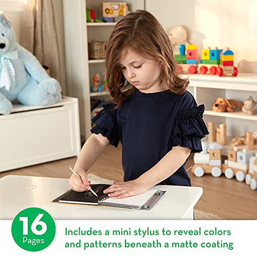 Melissa & Doug Mini-Sketch Spiral-Bound Pad (6 X 9 Inches) - 4-Pack & Scratch Art Doodle Pad With 16 Scratch-Art Boards And Wooden Stylus #TOP5