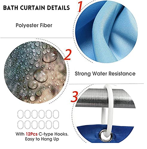 SLCSL 4-teiliges Harley Davidson Duschvorhang-Set für Badezimmer, rutschfest, WC-Vorleger + WC-Deckelbezug + Badematte… – Bild 6