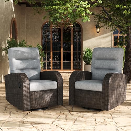 LayinSun Oversized Wicker Swivel Glider