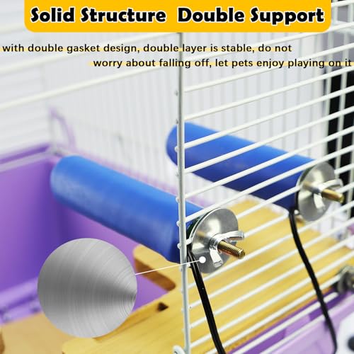 Image of Dual-Stick Bird Heating Perch for Parrots Birds, 3 Level Adjustable Thermo Perch Winter Warming Perch, Cage Mounting Gentle Heater for Medium-Large Bird Parrots, Blue