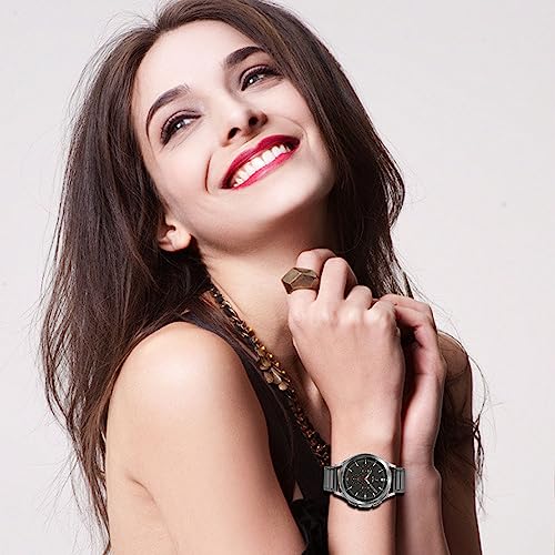 Image of LKEITY Magnetic Leather Bands for Samsung Galaxy Watch 6 5 /4(40mm 44mm),Watch 6 Classic (43mm /47mm) Watch 5 Pro 45mm,Watch 4 Classic 42mm 46mm,Active 2 Watch Band,20mm Strong Magnet Loop Wristband Men
