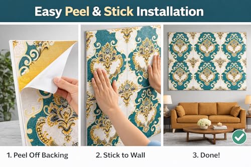 Image of Barebeauty 3D Wall Panel Wallpaper, Self Adhesive PE Foam Brick Sticker, Waterproof Wall Covering for Home Decor, 70 x 70 cm (Pack of 40, 210.8 Sq. Ft. Approx)