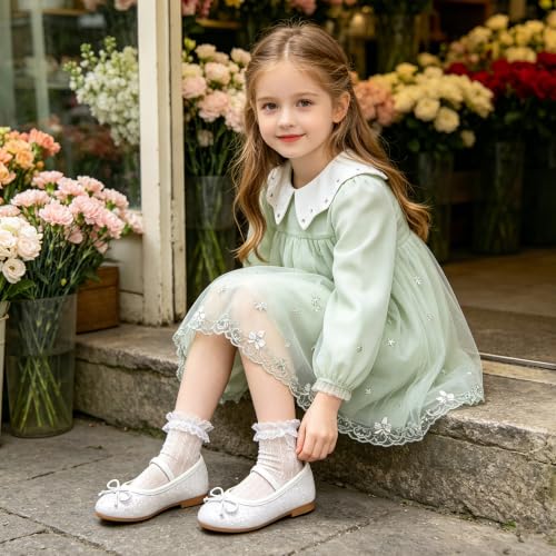 Image of GINFIVE Toddler Girls Dress Shoes Little Girls Mary Janes Ballerina Flats Shoes Toddler