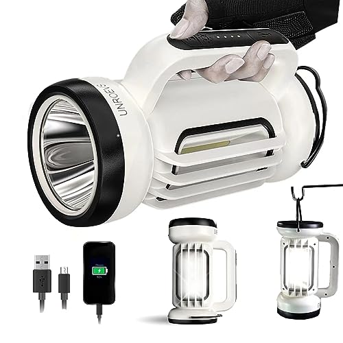 Camping Lantern,Rechargeable Handheld Flashlight & Emergency Light | 1000 Lumens,5 Light Modes,4000mAh with Sidelight&Hook,Flashlight Lantern for Emergency,Outdoor,Power Outage