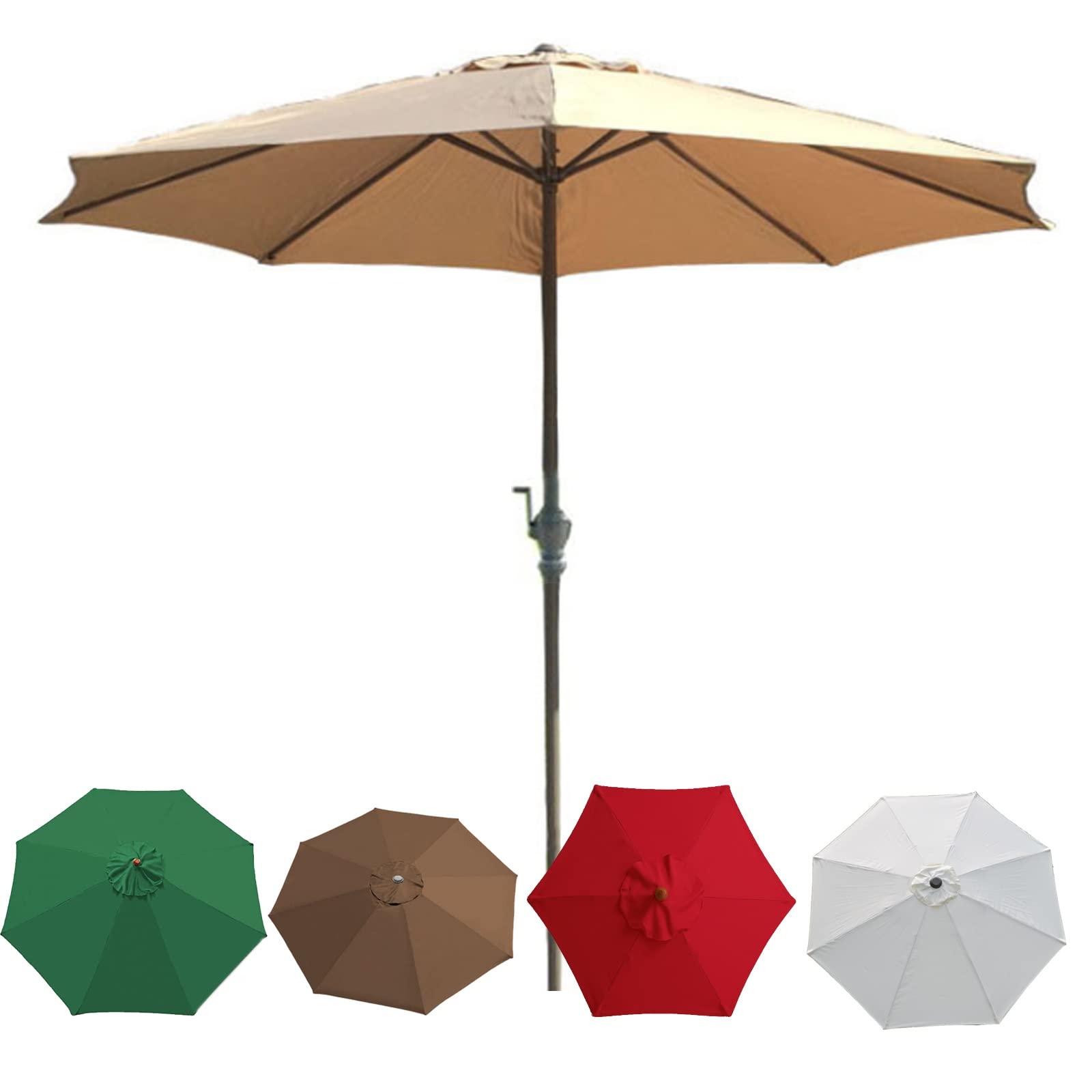 JOMRTS Shade Canopy, Outdoor Table Umbrella, Easy Folding Setup,Sturdy Ribs, Rain Windproof Umbrella, for Balcony, Dining Tables, Gardens, Patios, Decking, Outdoor Parasol (Beige 118inch)