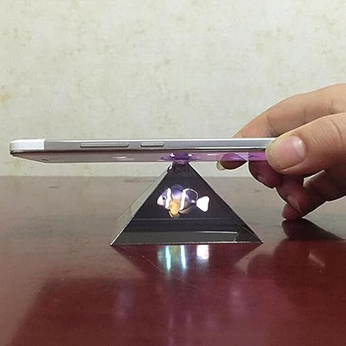 Miniatura 6 de 1 pieza de holograma 3D de pirámide con proyector de holograma 3D, soporte de pirámide de video para teléfono celular inteligente, pantalla de